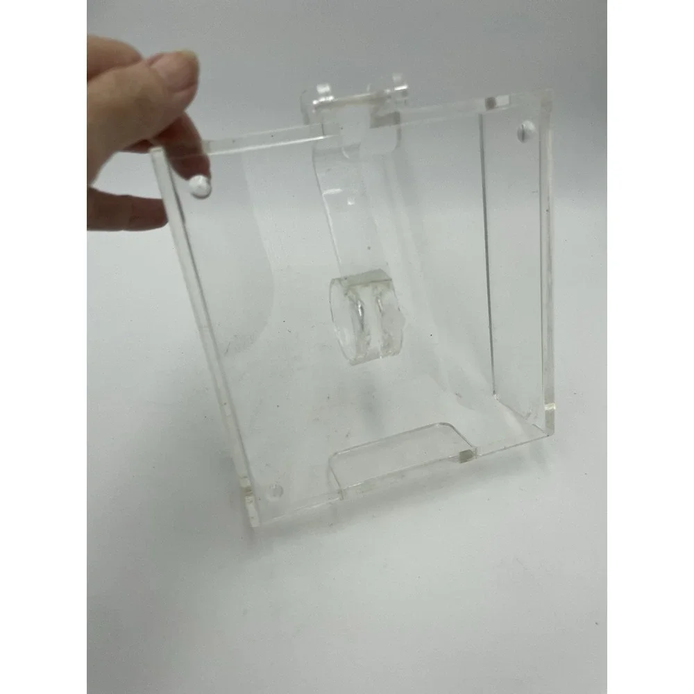 Vintage Acrylic Clear Lucite Luncheon Size Napkin Holder  Wind Catcher & Napkins